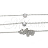 Rhodium Plated Pendant Necklace, Elephant Design, with White Cubic Zirconia and White Micro Pave, Polished, Rhodium Finish, 04.213.0123.1.16 (02 MM Thickness, 16 Inches Length)