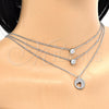 Rhodium Gold Filled Pendant Necklace, Heart Design, with White Cubic Zirconia, Polished, Rhodium Finish, 04.213.0128.1.16 (02 MM Thickness, 16 Inches Length)