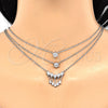 Rhodium Gold Filled Pendant Necklace, Teardrop Design, with White Cubic Zirconia, Polished, Rhodium Finish, 04.213.0130.1.16 (02 MM Thickness, 16 Inches Length)
