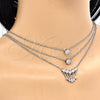 Rhodium Gold Filled Pendant Necklace, Teardrop Design, with White Cubic Zirconia, Polished, Rhodium Finish, 04.213.0130.1.16 (02 MM Thickness, 16 Inches Length)