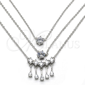 White Gold Filled Necklace — Pendant Necklace Teardrop Design with White Cubic Zirconia — main product view — SKU 119474 | Oro Laminado Blanco collar — Pendant Necklace Teardrop diseño with blanco Cubic Zirconia — SKU 119474