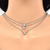 Rhodium Gold Filled Pendant Necklace, with White Cubic Zirconia, Polished, Rhodium Finish, 04.213.0131.1.16 (02 MM Thickness, 16 Inches Length)