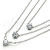 Rhodium Gold Filled Pendant Necklace, with White Cubic Zirconia, Polished, Rhodium Finish, 04.213.0131.1.16 (02 MM Thickness, 16 Inches Length)
