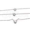 Rhodium Gold Filled Pendant Necklace, with White Cubic Zirconia, Polished, Rhodium Finish, 04.213.0131.1.16 (02 MM Thickness, 16 Inches Length)