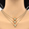 Oro Laminado Pendant Necklace, Gold Filled Style Butterfly Design, Polished, Golden Finish, 04.179.0011.16 (02 MM Thickness, 16 Inches Length)