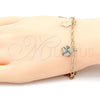 Oro Laminado Charm Bracelet, Gold Filled Style Flower Design, Polished, Golden Finish, 04.63.1370.08 (03 MM Thickness, 8 Inches Length)