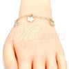Oro Laminado Charm Bracelet, Gold Filled Style Flower Design, Polished, Golden Finish, 04.63.1370.08 (03 MM Thickness, 8 Inches Length)