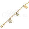 Oro Laminado Charm Bracelet, Gold Filled Style Flower Design, Polished, Golden Finish, 04.63.1370.08 (03 MM Thickness, 8 Inches Length)