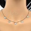 Oro Laminado Necklace and Bracelet, Gold Filled Style Butterfly Design, Polished, Golden Finish, 06.63.0201