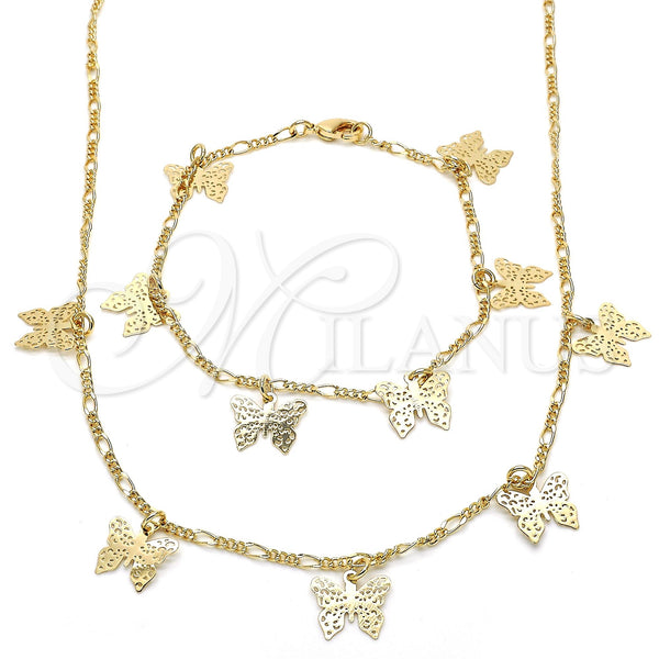 Gold Filled Bracelet — Necklace and Bracelet Butterfly Design Polished 06.63. — main product view — SKU 119489 | Oro Laminado brazalete — Necklace and Bracelet Butterfly diseño pulido 06.63. — SKU 119489