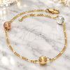 Gold Plated Fancy Bracelet, Ball Design, Diamond Cutting Finish, Tricolor, 03.08.0129.09 (30 MM Thickness, 9 Inches Length)