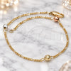 Gold Plated Fancy Bracelet, Ball Design, Diamond Cutting Finish, Tricolor, 03.08.0131.09 (35 MM Thickness, 9 Inches Length)