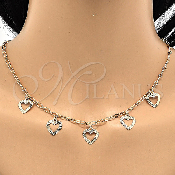 Gold Filled Bracelet — Necklace and Bracelet Heart Design Polished 06.63. — alternate product view — SKU 119500 | Oro Laminado brazalete — Necklace and Bracelet corazón diseño pulido 06.63. — SKU 119500