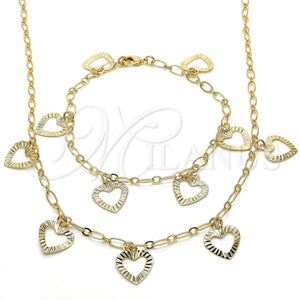Gold Filled Bracelet — Necklace and Bracelet Heart Design Polished 06.63. — main product view — SKU 119500 | Oro Laminado brazalete — Necklace and Bracelet corazón diseño pulido 06.63. — SKU 119500