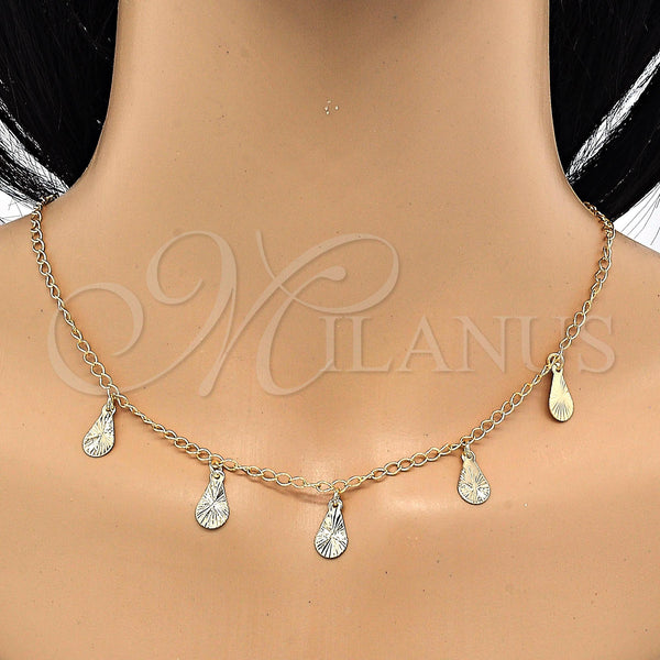 Gold Filled Bracelet — Necklace and Bracelet Teardrop Design Polished 06.63. — alternate product view — SKU 119504 | Oro Laminado brazalete — Necklace and Bracelet Teardrop diseño pulido 06.63. — SKU 119504