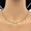 Oro Laminado Necklace and Bracelet, Gold Filled Style Teardrop Design, Polished, Golden Finish, 06.63.0205