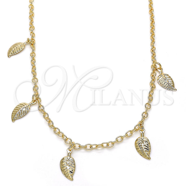 Gold Filled Necklace — Pendant Necklace Leaf Design Polished 04.63. 03 MM — main product view — SKU 119506 | Oro Laminado collar — Pendant Necklace Leaf diseño pulido 04.63. 03 MM — SKU 119506