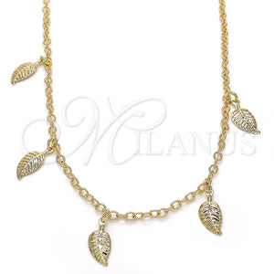 Gold Filled Necklace — Pendant Necklace Leaf Design Polished 04.63. 03 MM — main product view — SKU 119506 | Oro Laminado collar — Pendant Necklace Leaf diseño pulido 04.63. 03 MM — SKU 119506