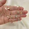 Oro Laminado Necklace and Bracelet, Gold Filled Style Leaf Design, Polished, Golden Finish, 06.63.0206
