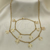 Oro Laminado Necklace and Bracelet, Gold Filled Style Tree Design, Polished, Golden Finish, 06.63.0207