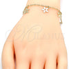 Oro Laminado Charm Bracelet, Gold Filled Style Flower Design, Polished, Golden Finish, 04.63.1376.08 (02 MM Thickness, 8 Inches Length)