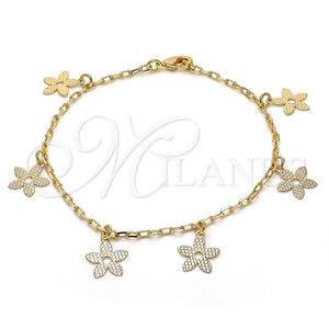 Gold Filled Bracelet — Charm Bracelet Flower Design Polished 04.63. 02 MM — main product view — SKU 119511 | Oro Laminado brazalete — Charm Bracelet flor diseño pulido 04.63. 02 MM — SKU 119511