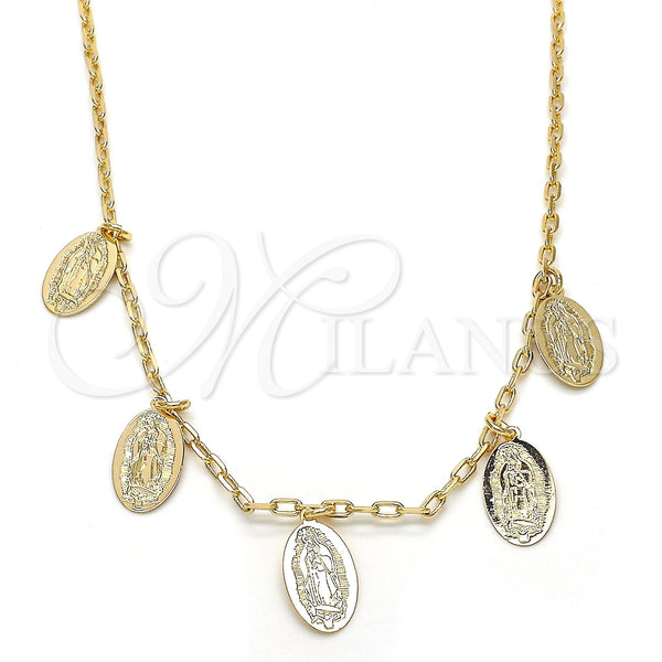Gold Filled Necklace — Pendant Necklace Guadalupe Design Polished 04.63. 02 MM — main product view — SKU 119515 | Oro Laminado collar — Pendant Necklace Guadalupe diseño pulido 04.63. 02 MM — SKU 119515