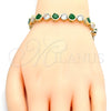 Gold Filled Bracelet — Tennis Bracelet with Green and White Cubic Zirconia — alternate product view — SKU 119520 | Oro Laminado brazalete — Tennis Bracelet with Green and blanco Cubic Zirconia — SKU 119520