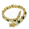 Gold Filled Bracelet — Tennis Bracelet with Green and White Cubic Zirconia — alternate product view — SKU 119520 | Oro Laminado brazalete — Tennis Bracelet with Green and blanco Cubic Zirconia — SKU 119520