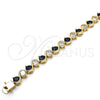 Oro Laminado Tennis Bracelet, Gold Filled Style with Sapphire Blue and White Cubic Zirconia, Polished, Golden Finish, 03.210.0068.4.08 (07 MM Thickness, 8 Inches Length)