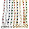 Oro Laminado Tennis Bracelet, Gold Filled Style with Sapphire Blue and White Cubic Zirconia, Polished, Golden Finish, 03.210.0068.4.08 (07 MM Thickness, 8 Inches Length)