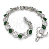 Rhodium Gold Filled Tennis Bracelet, with Green and White Cubic Zirconia, Polished, Rhodium Finish, 03.210.0068.7.08 (07 MM Thickness, 8 Inches Length)