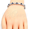 Rhodium Gold Filled Tennis Bracelet, with Sapphire Blue and White Cubic Zirconia, Polished, Rhodium Finish, 03.210.0068.8.08 (07 MM Thickness, 8 Inches Length)