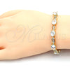 Oro Laminado Tennis Bracelet, Gold Filled Style with White Cubic Zirconia, Polished, Golden Finish, 03.210.0069.08 (06 MM Thickness, 8 Inches Length)