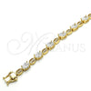 Oro Laminado Tennis Bracelet, Gold Filled Style with White Cubic Zirconia, Polished, Golden Finish, 03.210.0069.08 (06 MM Thickness, 8 Inches Length)