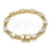 Oro Laminado Tennis Bracelet, Gold Filled Style with White Cubic Zirconia, Polished, Golden Finish, 03.210.0069.08 (06 MM Thickness, 8 Inches Length)