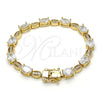 Oro Laminado Tennis Bracelet, Gold Filled Style with White Cubic Zirconia, Polished, Golden Finish, 03.210.0069.08 (06 MM Thickness, 8 Inches Length)
