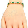 Oro Laminado Tennis Bracelet, Gold Filled Style with Green and White Cubic Zirconia, Polished, Golden Finish, 03.210.0069.3.08 (06 MM Thickness, 8 Inches Length)