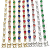 Oro Laminado Tennis Bracelet, Gold Filled Style with Green and White Cubic Zirconia, Polished, Golden Finish, 03.210.0069.3.08 (06 MM Thickness, 8 Inches Length)