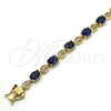 Oro Laminado Tennis Bracelet, Gold Filled Style with Sapphire Blue and White Cubic Zirconia, Polished, Golden Finish, 03.210.0069.4.08 (06 MM Thickness, 8 Inches Length)