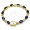 Oro Laminado Tennis Bracelet, Gold Filled Style with Sapphire Blue and White Cubic Zirconia, Polished, Golden Finish, 03.210.0069.4.08 (06 MM Thickness, 8 Inches Length)