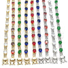 Oro Laminado Tennis Bracelet, Gold Filled Style with Sapphire Blue and White Cubic Zirconia, Polished, Golden Finish, 03.210.0069.4.08 (06 MM Thickness, 8 Inches Length)