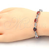 Rhodium Gold Filled Tennis Bracelet, with Garnet and White Cubic Zirconia, Polished, Rhodium Finish, 03.210.0069.6.08 (06 MM Thickness, 8 Inches Length)