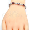 Rhodium Gold Filled Tennis Bracelet, with Garnet and White Cubic Zirconia, Polished, Rhodium Finish, 03.210.0069.6.08 (06 MM Thickness, 8 Inches Length)