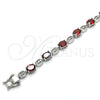 Rhodium Gold Filled Tennis Bracelet, with Garnet and White Cubic Zirconia, Polished, Rhodium Finish, 03.210.0069.6.08 (06 MM Thickness, 8 Inches Length)