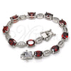 Rhodium Gold Filled Tennis Bracelet, with Garnet and White Cubic Zirconia, Polished, Rhodium Finish, 03.210.0069.6.08 (06 MM Thickness, 8 Inches Length)