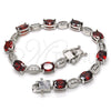 Rhodium Gold Filled Tennis Bracelet, with Garnet and White Cubic Zirconia, Polished, Rhodium Finish, 03.210.0069.6.08 (06 MM Thickness, 8 Inches Length)