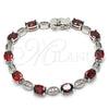 Rhodium Gold Filled Tennis Bracelet, with Garnet and White Cubic Zirconia, Polished, Rhodium Finish, 03.210.0069.6.08 (06 MM Thickness, 8 Inches Length)