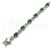 Rhodium Gold Filled Tennis Bracelet, with Green and White Cubic Zirconia, Polished, Rhodium Finish, 03.210.0069.7.08 (06 MM Thickness, 8 Inches Length)