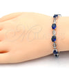 Rhodium Gold Filled Tennis Bracelet, with Sapphire Blue and White Cubic Zirconia, Polished, Rhodium Finish, 03.210.0069.8.08 (06 MM Thickness, 8 Inches Length)